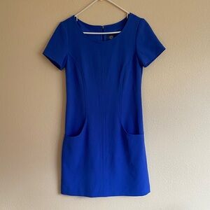 Women’s Vince Camuto Royal Blue Lined Mini Dress, Pockets, Back Zip, Size 2